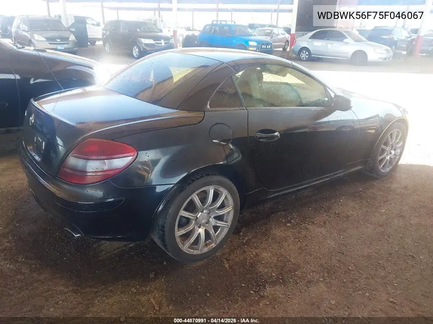 2005 Mercedes-Benz Slk 350 VIN: WDBWK56F75F046067 Lot: 44870991