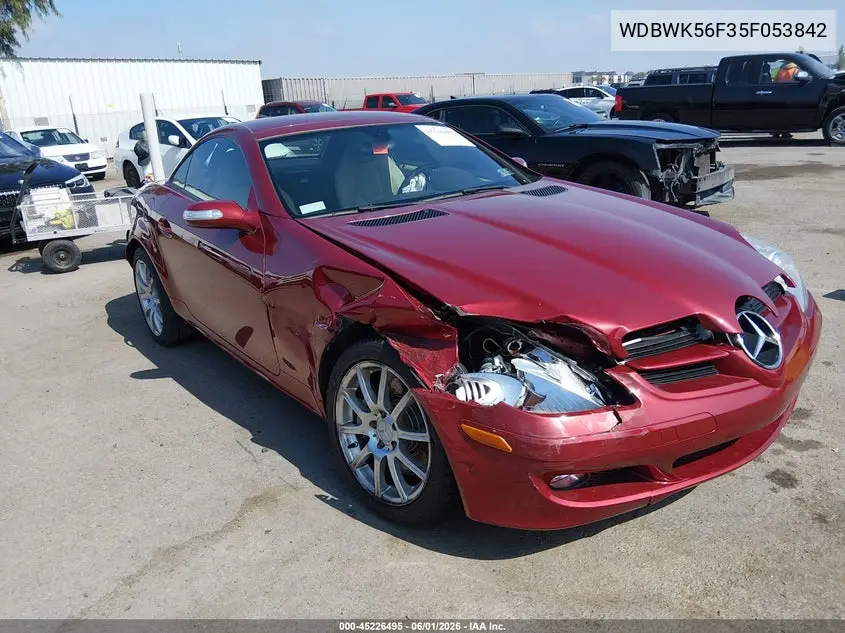 2005 Mercedes-Benz Slk 350 VIN: WDBWK56F35F053842 Lot: 45226495
