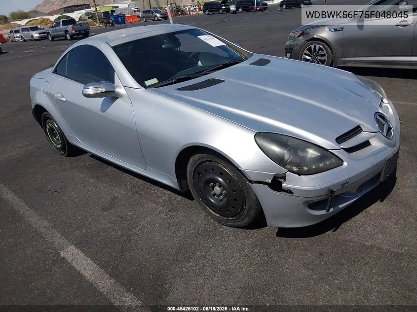 2005 Mercedes-Benz Slk 350 VIN: WDBWK56F75F048045 Lot: 45426102