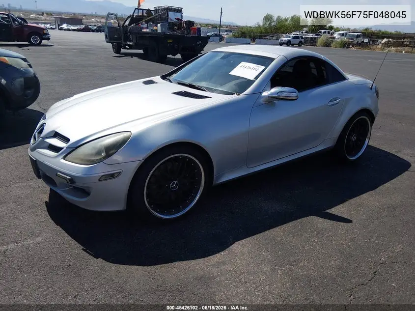 2005 Mercedes-Benz Slk 350 VIN: WDBWK56F75F048045 Lot: 45426102