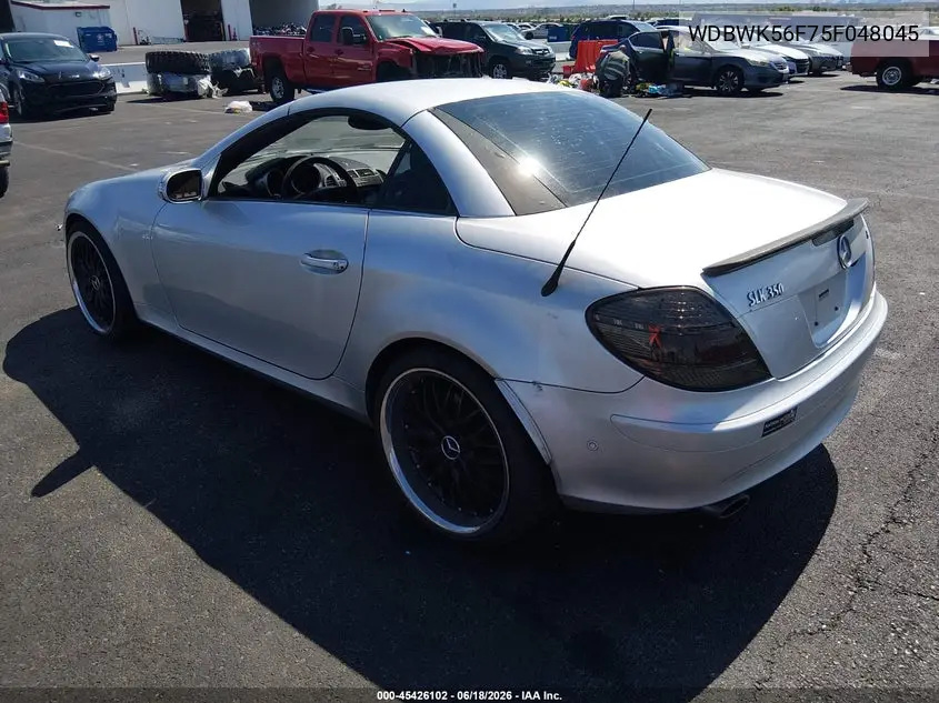 2005 Mercedes-Benz Slk 350 VIN: WDBWK56F75F048045 Lot: 45426102