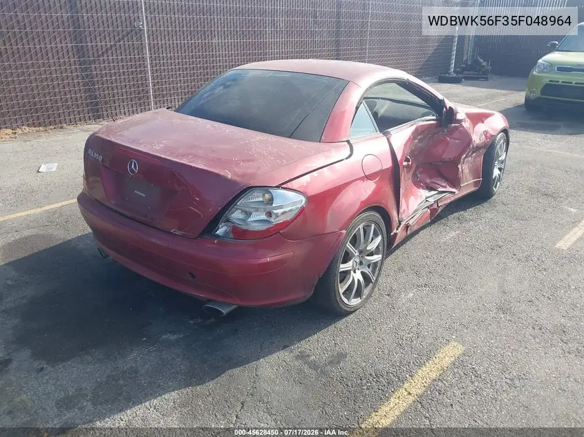 2005 Mercedes-Benz Slk 350 VIN: WDBWK56F35F048964 Lot: 45628450