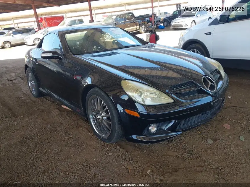 2006 Mercedes-Benz Slk 280 VIN: WDBWK54F26F076226 Lot: 44756250