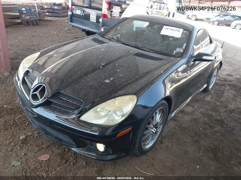 2006 Mercedes-Benz Slk 280 VIN: WDBWK54F26F076226 Lot: 44756250