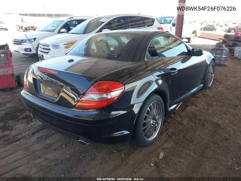 2006 Mercedes-Benz Slk 280 VIN: WDBWK54F26F076226 Lot: 44756250