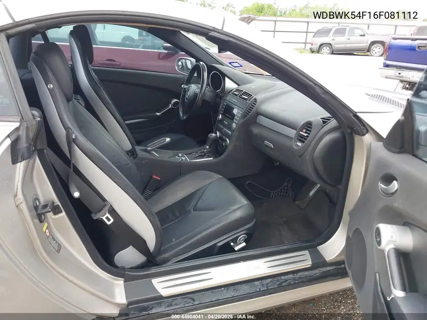 2006 Mercedes-Benz Slk 280 VIN: WDBWK54F16F081112 Lot: 44904041