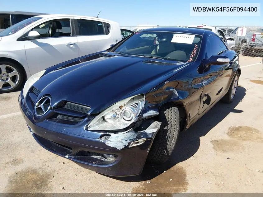 2006 Mercedes-Benz Slk 280 VIN: WDBWK54F56F094400 Lot: 45150414