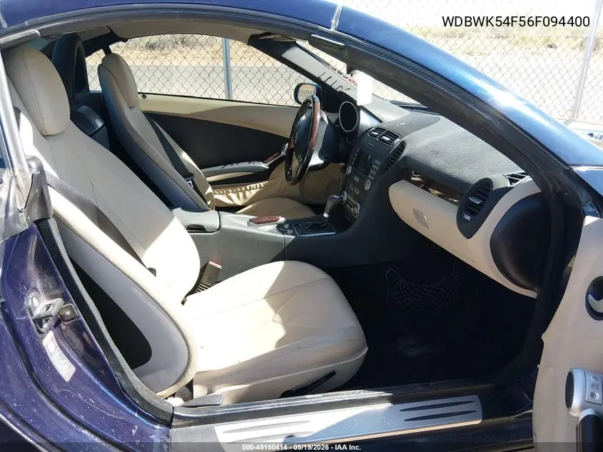 2006 Mercedes-Benz Slk 280 VIN: WDBWK54F56F094400 Lot: 45150414