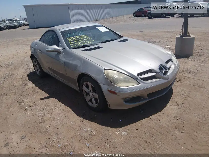 2006 Mercedes-Benz Slk 280 VIN: WDBWK54F06F076712 Lot: 45552555
