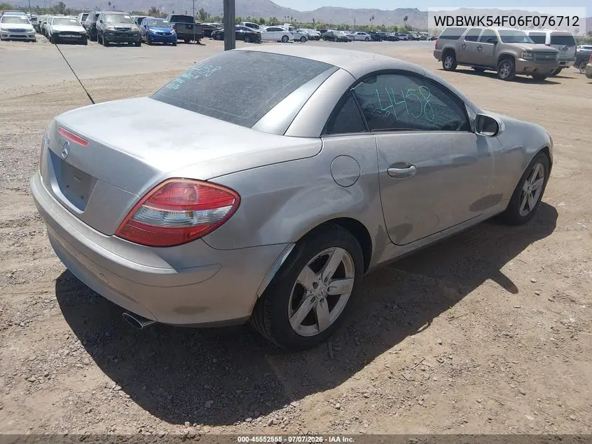 2006 Mercedes-Benz Slk 280 VIN: WDBWK54F06F076712 Lot: 45552555