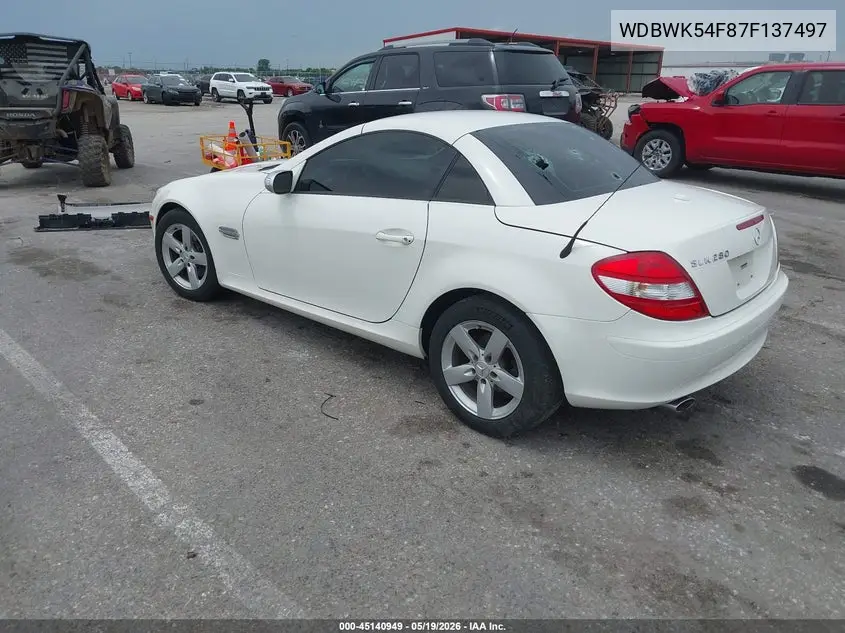 2007 Mercedes-Benz Slk 280 VIN: WDBWK54F87F137497 Lot: 45699961