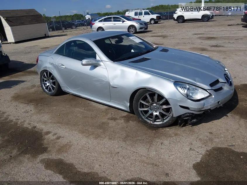 2008 Mercedes-Benz Slk 280 VIN: WDBWK54F78F185171 Lot: 45010467