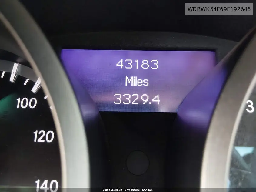2009 Mercedes-Benz Slk 300 VIN: WDBWK54F69F192646 Lot: 45582852