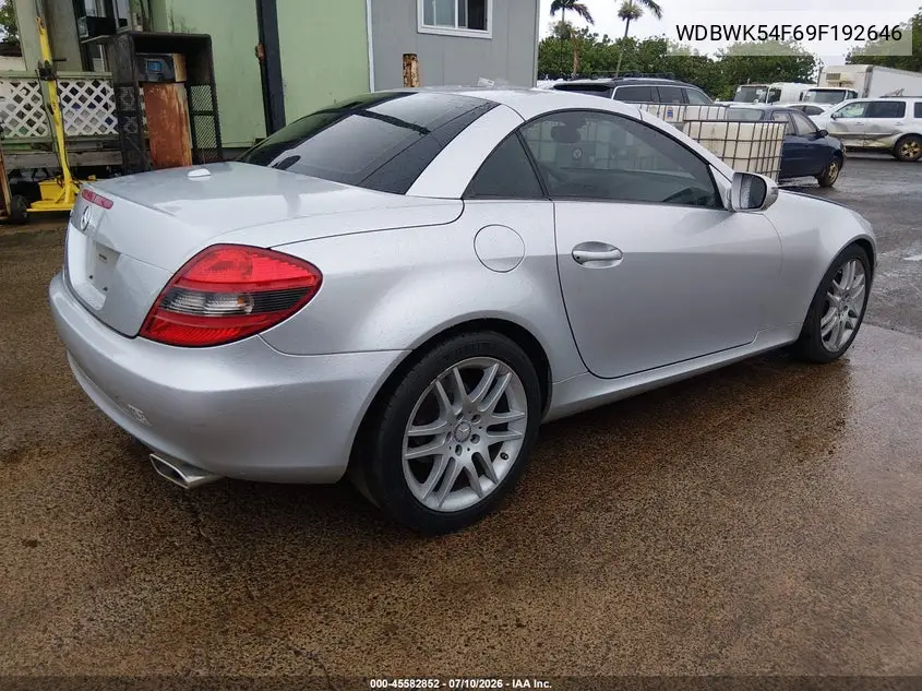 2009 Mercedes-Benz Slk 300 VIN: WDBWK54F69F192646 Lot: 45582852