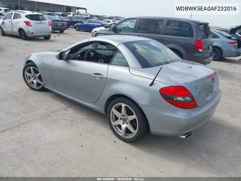 2010 Mercedes-Benz Slk 300 VIN: WDBWK5EA0AF232016 Lot: 45500567