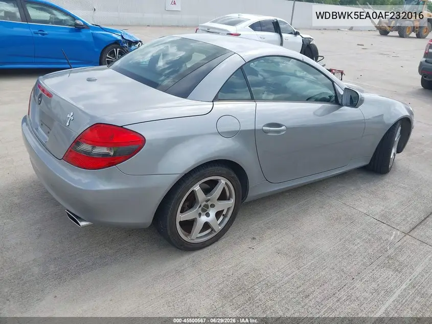 2010 Mercedes-Benz Slk 300 VIN: WDBWK5EA0AF232016 Lot: 45500567