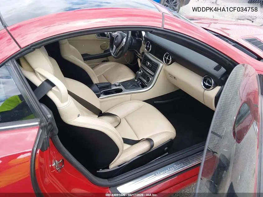 2012 Mercedes-Benz Slk 250 VIN: WDDPK4HA1CF034758 Lot: 44891422