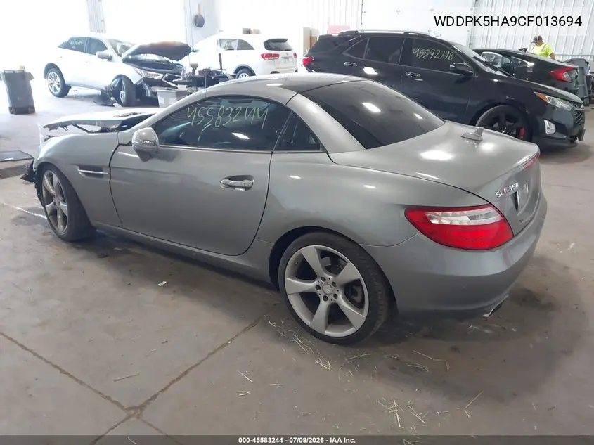 2012 Mercedes-Benz Slk 350 VIN: WDDPK5HA9CF013694 Lot: 45583244