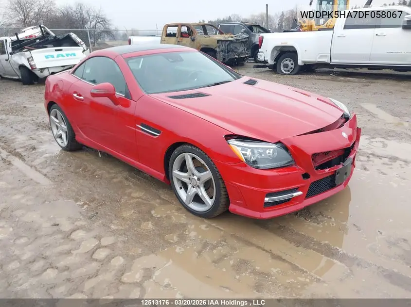 2013 Mercedes-Benz Slk 350 VIN: WDDPK5HA7DF058067 Lot: 12513176