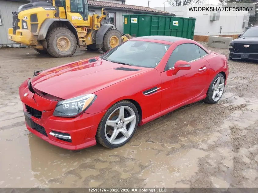 2013 Mercedes-Benz Slk 350 VIN: WDDPK5HA7DF058067 Lot: 12513176