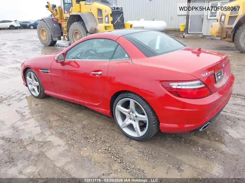 2013 Mercedes-Benz Slk 350 VIN: WDDPK5HA7DF058067 Lot: 12513176