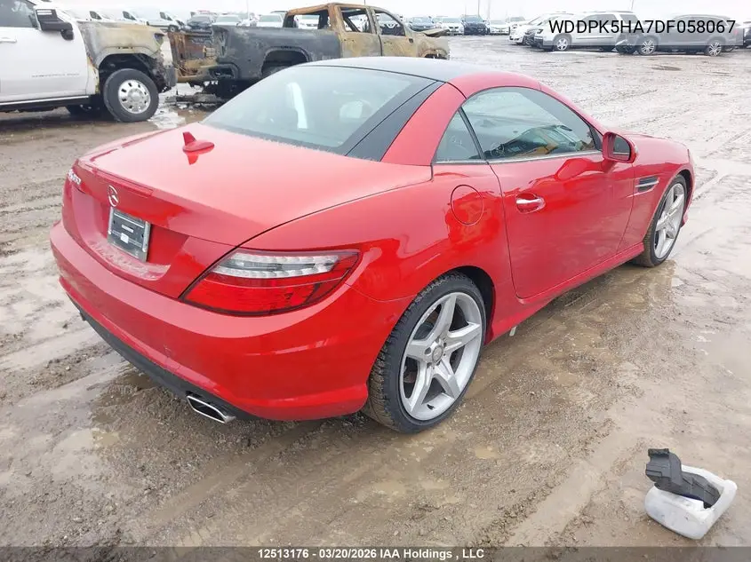 2013 Mercedes-Benz Slk 350 VIN: WDDPK5HA7DF058067 Lot: 12513176