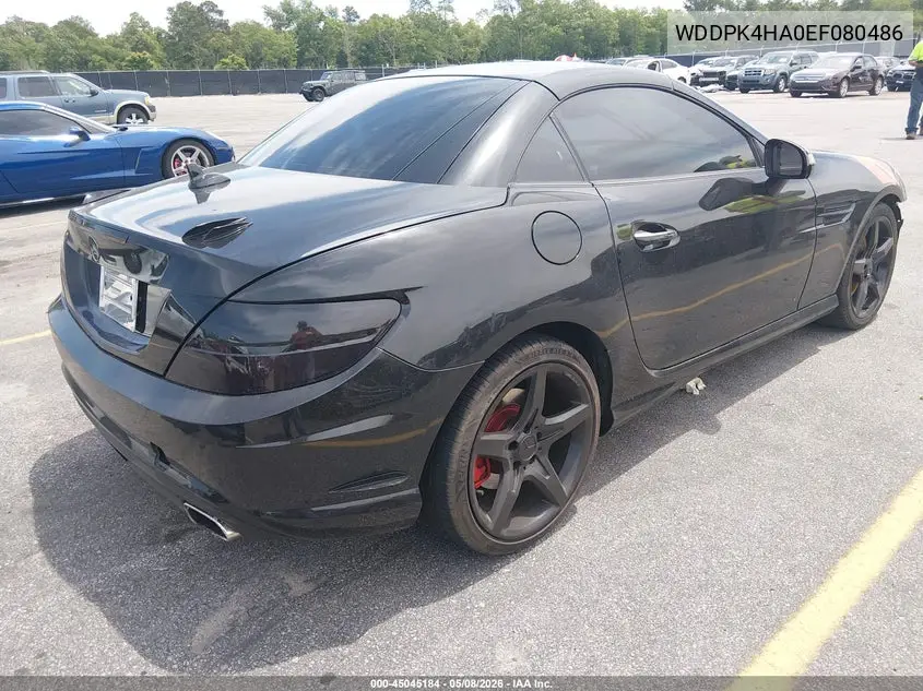 2014 Mercedes-Benz Slk 250 VIN: WDDPK4HA0EF080486 Lot: 45045184