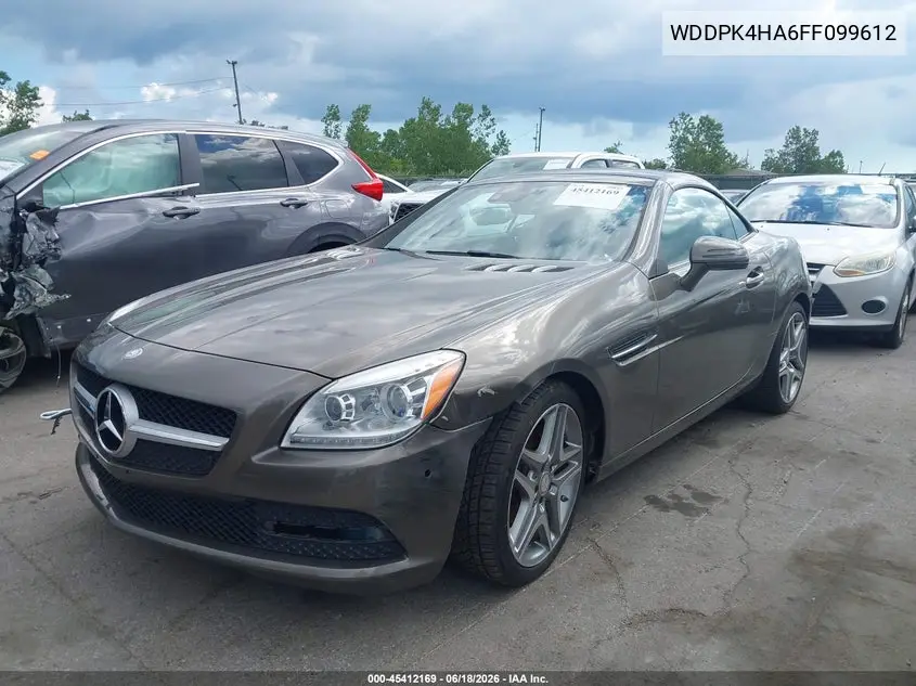 2015 Mercedes-Benz Slk 250 VIN: WDDPK4HA6FF099612 Lot: 45412169