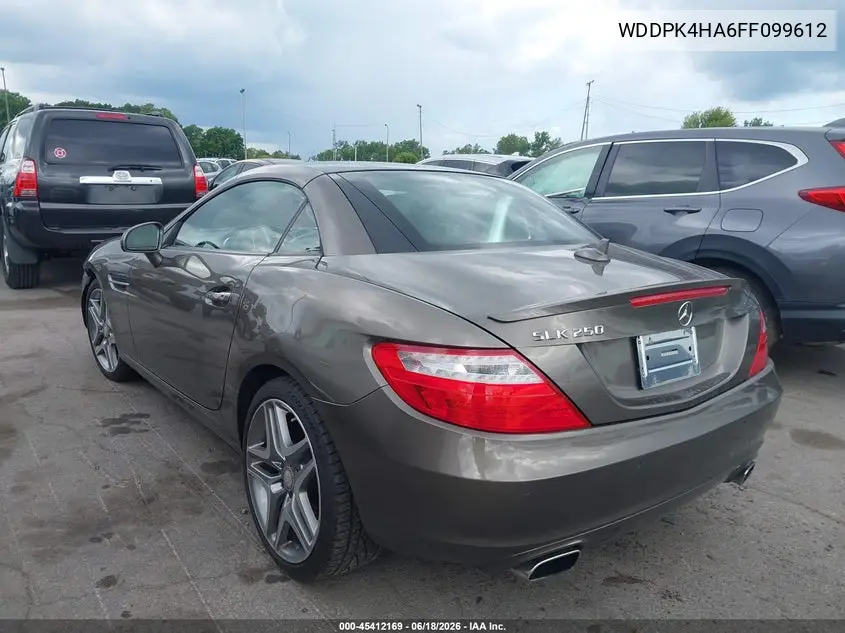 2015 Mercedes-Benz Slk 250 VIN: WDDPK4HA6FF099612 Lot: 45412169