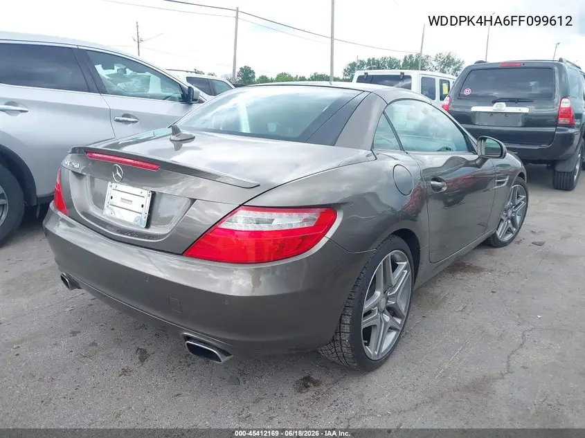 2015 Mercedes-Benz Slk 250 VIN: WDDPK4HA6FF099612 Lot: 45412169