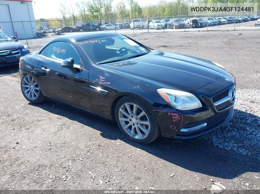 2016 Mercedes-Benz Slk 300 VIN: WDDPK3JA4GF124481 Lot: 45053021