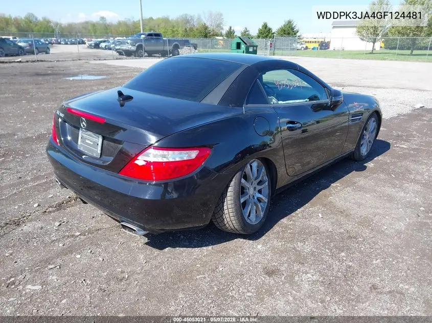 2016 Mercedes-Benz Slk 300 VIN: WDDPK3JA4GF124481 Lot: 45053021