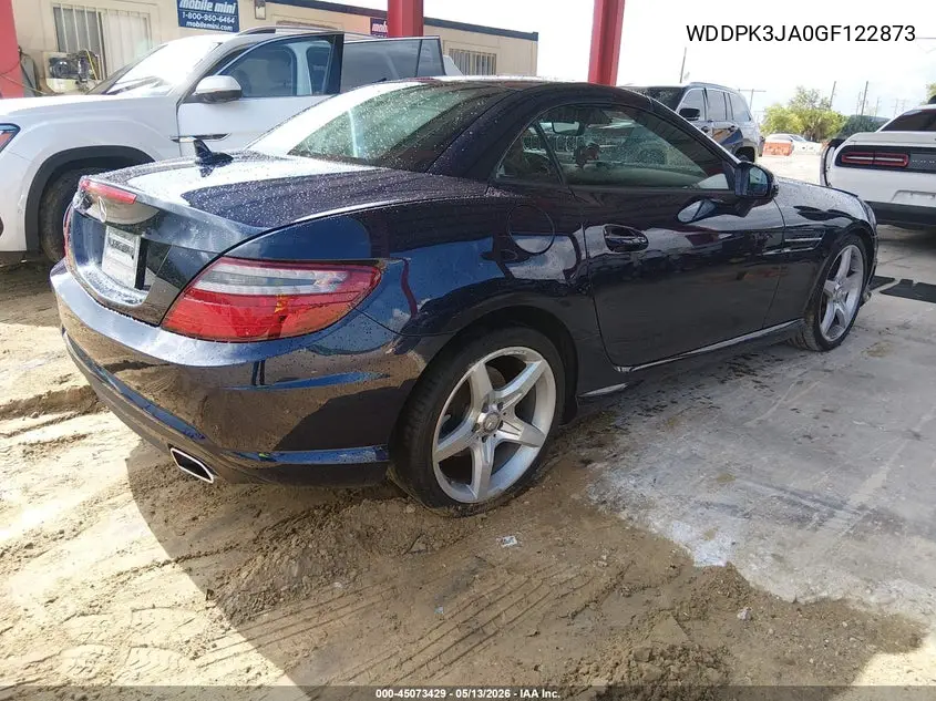 2016 Mercedes-Benz Slk 300 VIN: WDDPK3JA0GF122873 Lot: 45073429