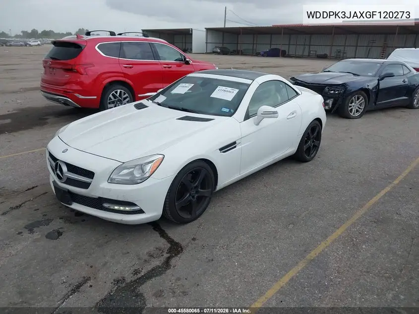 2016 Mercedes-Benz Slk 300 VIN: WDDPK3JAXGF120273 Lot: 45580065