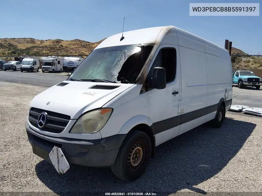 2011 Mercedes-Benz Sprinter 2500 High Roof VIN: WD3PE8CB8B5591397 Lot: 45522641