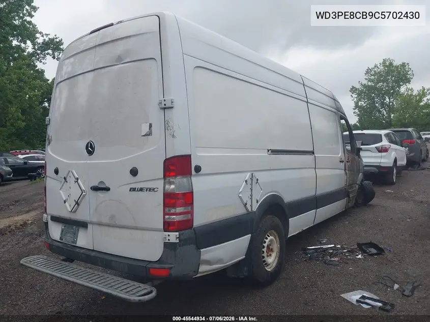 2012 Mercedes-Benz Sprinter 2500 High Roof VIN: WD3PE8CB9C5702430 Lot: 45544934