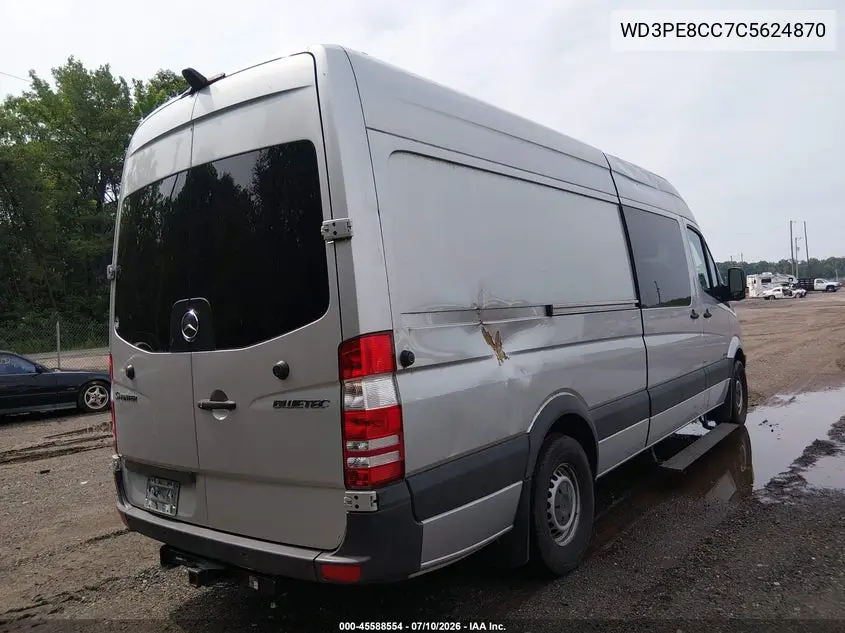 2012 Mercedes-Benz Sprinter 2500 High Roof VIN: WD3PE8CC7C5624870 Lot: 45588554