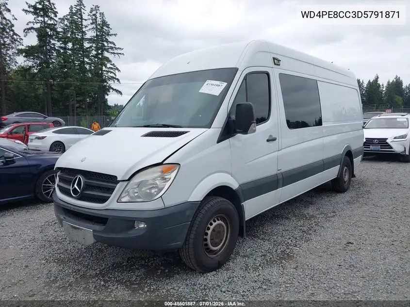 2013 Mercedes-Benz Sprinter 2500 High Roof VIN: WD4PE8CC3D5791871 Lot: 45501887