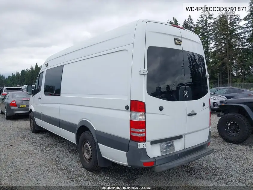 2013 Mercedes-Benz Sprinter 2500 High Roof VIN: WD4PE8CC3D5791871 Lot: 45501887