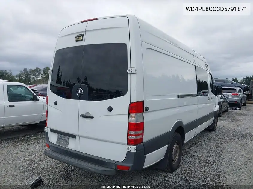 2013 Mercedes-Benz Sprinter 2500 High Roof VIN: WD4PE8CC3D5791871 Lot: 45501887