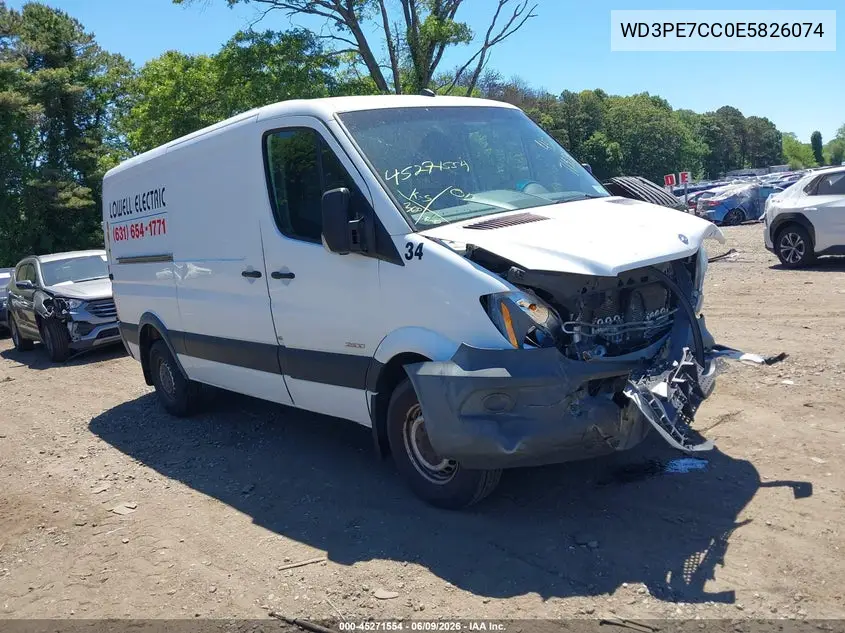 2014 Mercedes-Benz Sprinter 2500 Normal Roof VIN: WD3PE7CC0E5826074 Lot: 45271554