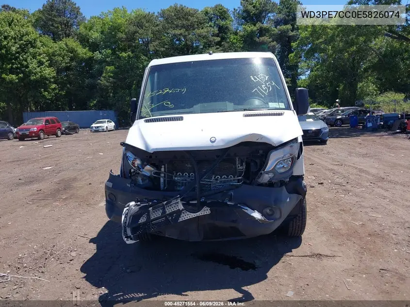 2014 Mercedes-Benz Sprinter 2500 Normal Roof VIN: WD3PE7CC0E5826074 Lot: 45271554