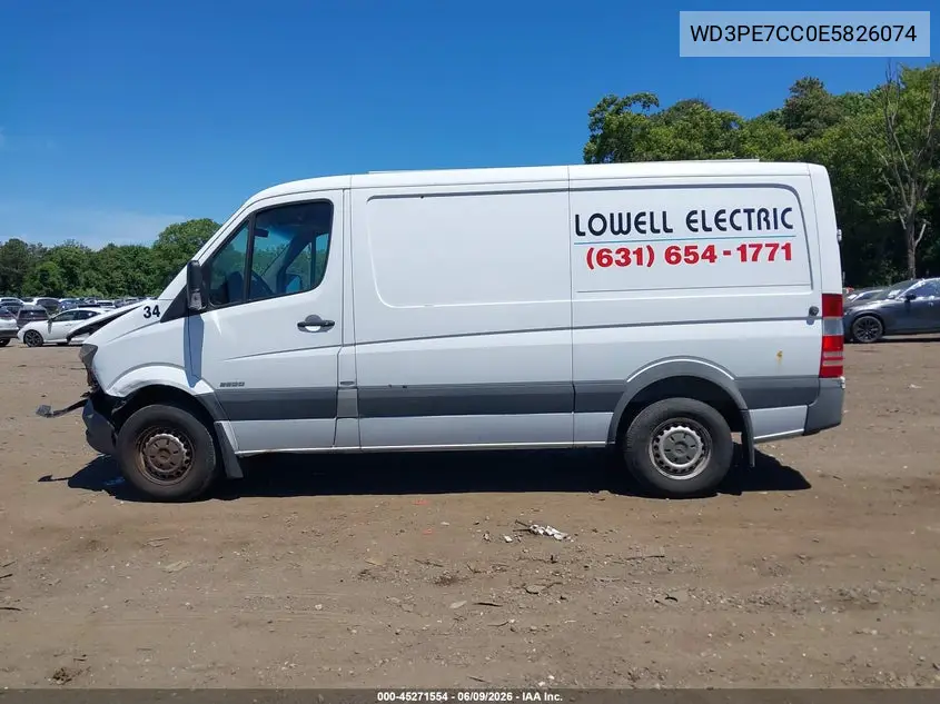 2014 Mercedes-Benz Sprinter 2500 Normal Roof VIN: WD3PE7CC0E5826074 Lot: 45271554
