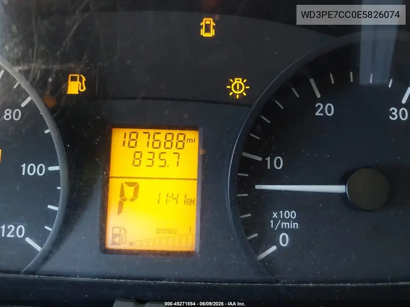 2014 Mercedes-Benz Sprinter 2500 Normal Roof VIN: WD3PE7CC0E5826074 Lot: 45271554