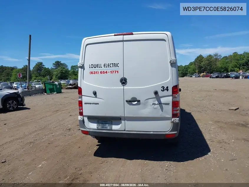 2014 Mercedes-Benz Sprinter 2500 Normal Roof VIN: WD3PE7CC0E5826074 Lot: 45271554
