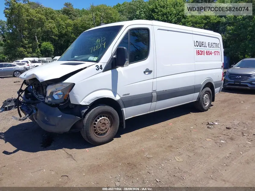 2014 Mercedes-Benz Sprinter 2500 Normal Roof VIN: WD3PE7CC0E5826074 Lot: 45271554