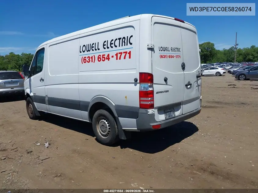 2014 Mercedes-Benz Sprinter 2500 Normal Roof VIN: WD3PE7CC0E5826074 Lot: 45271554