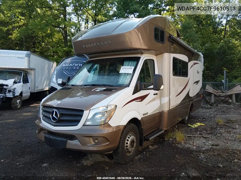 2015 Mercedes-Benz Sprinter 3500 VIN: WDAPF4CC7F9610513 Lot: 45451648