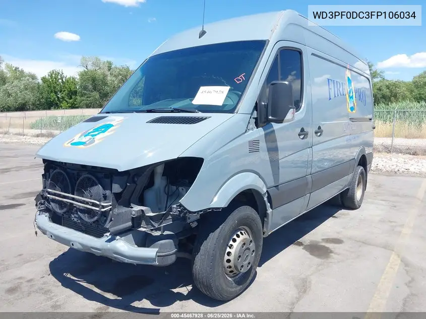 2015 Mercedes-Benz Sprinter 3500 High Roof VIN: WD3PF0DC3FP106034 Lot: 45467928