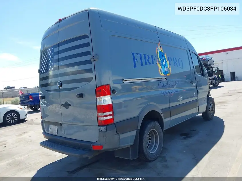 2015 Mercedes-Benz Sprinter 3500 High Roof VIN: WD3PF0DC3FP106034 Lot: 45467928